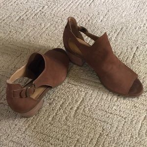 Lucky brand open toe booties
